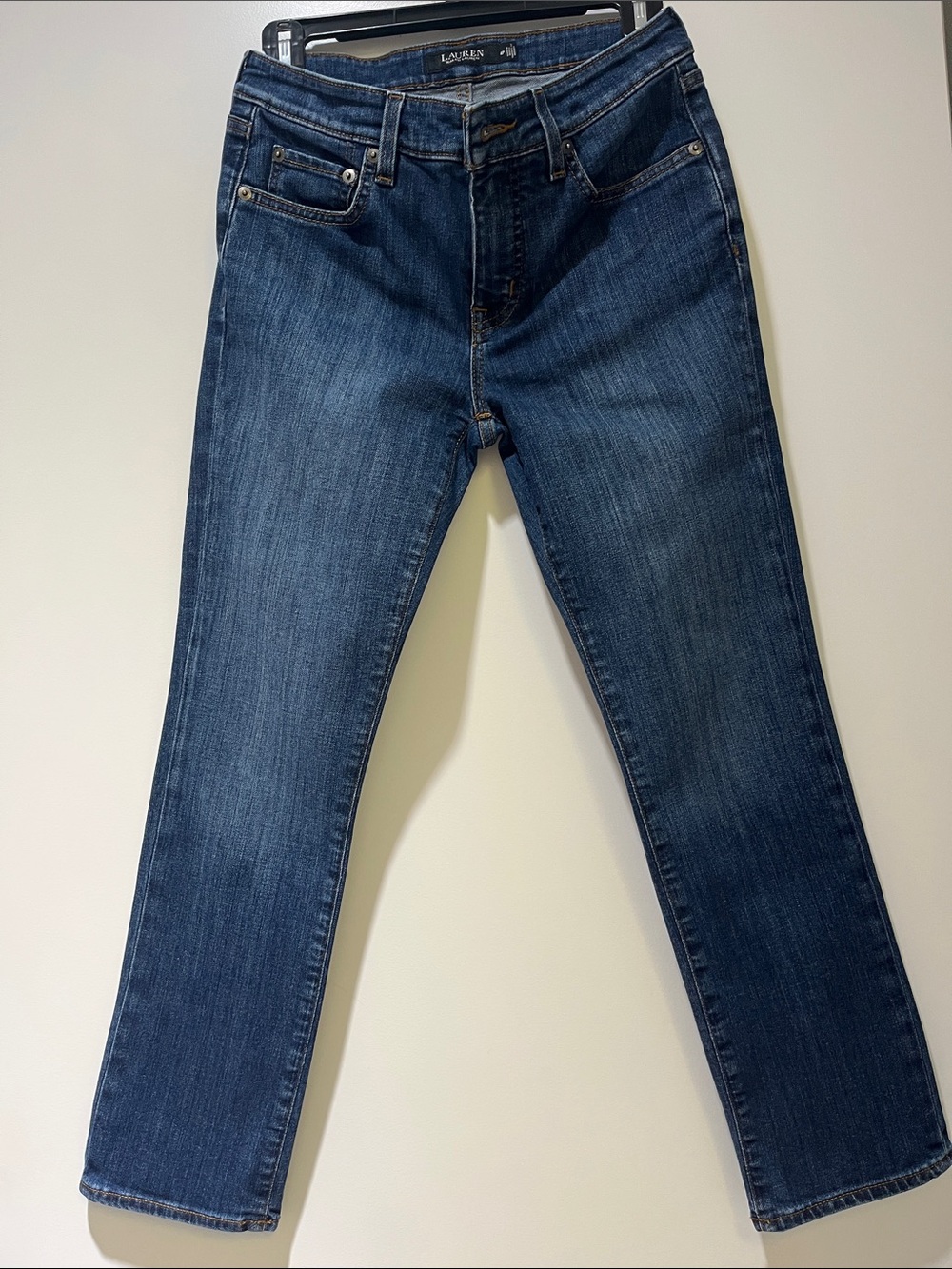 Lauren Ralph Lauren Women's Straight Leg Jeans in Dark Blue Wash